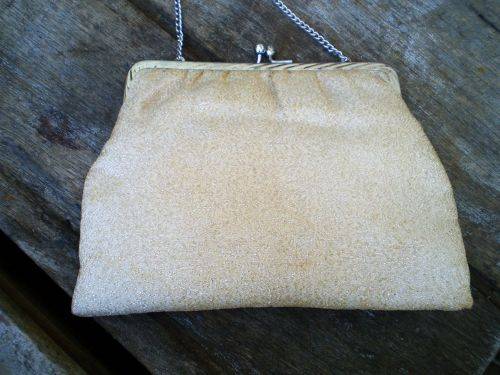 1950s Champagne Silver Color Evening Cocktail Handbag