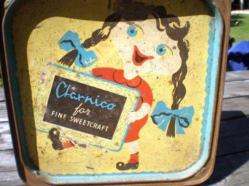 Rare Large Antique CLARICO For Fine Sweetcraft Tin Clarke, Nichols and Coombs Cape Town 25cm x 12cm