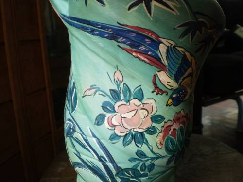 Vintage Unusual Large Handpainted Lucia Ware No.12402 Vase 27cm x 20cm signed