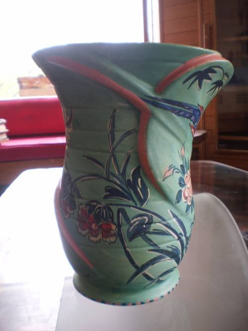 Vintage Unusual Large Handpainted Lucia Ware No.12402 Vase 27cm x 20cm signed
