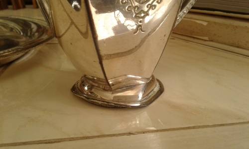 Silverplated Flower Engraved Tea Coffee Set Teapot Sugar And Milk Jug