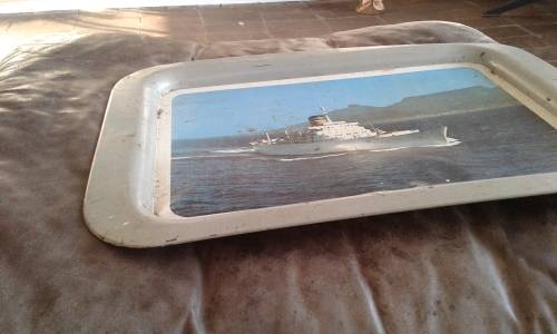 Vintage Safmarine Mailship S.A Vaal From Table Bay Tray