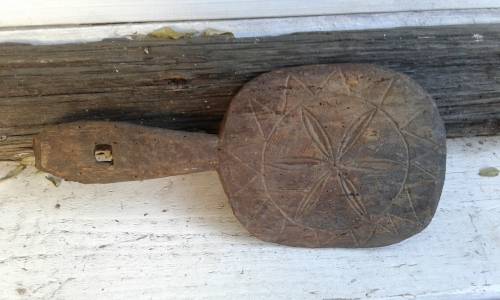Antique Primitive Hand Carved Wooden Butter Bread Paddle Board