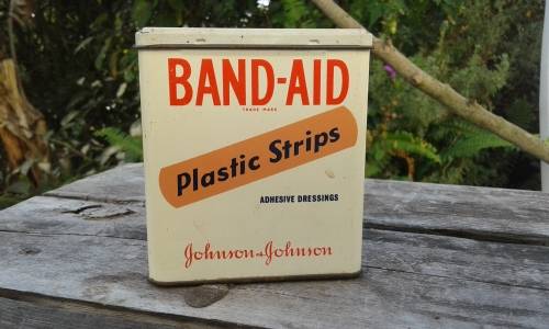 Antique Band-Aid Plastic Strips Johnson & Johnson Metal Tin