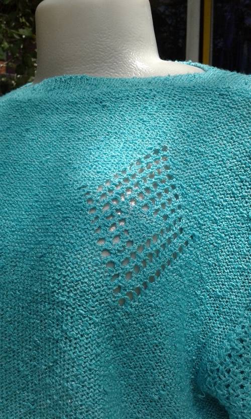Original 1980s Vintage Turquoise Knit Top Long Sleeves