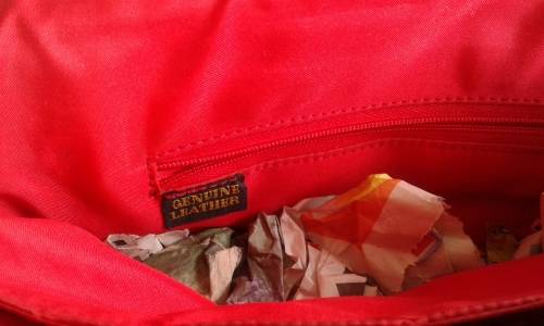 Stunning Vintage 1980s Genuine Red Leather Shoulder Handbag