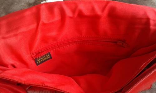 Stunning Vintage 1980s Genuine Red Leather Shoulder Handbag