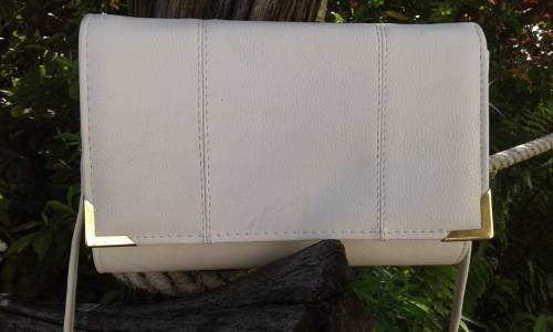 Nice Little Vintage 1980s Shoulder City Bag Faux White Leather