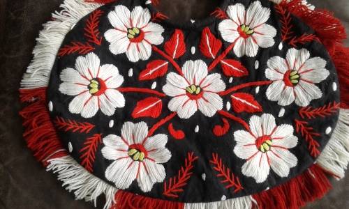 Gorgeous Original Large 1950s Vintage Embroidered Fabric Handbag Shopping Bag