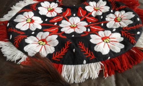 Gorgeous Original Large 1950s Vintage Embroidered Fabric Handbag Shopping Bag
