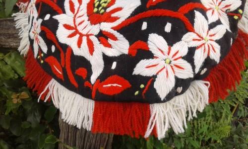 Gorgeous Original Large 1950s Vintage Embroidered Fabric Handbag Shopping Bag