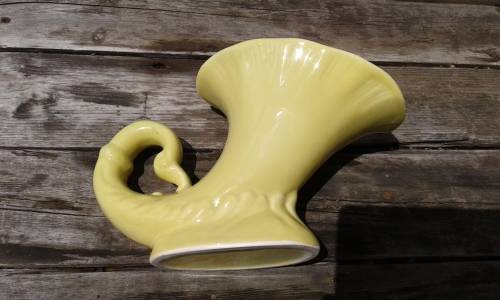 Vintage Yellow Cornucopia Luci Ware Vase No.7008 circa 1940s