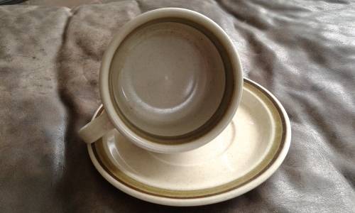 Vintage Premiere Potterskraft Lazy Daisies P6030 Japanese Stonewar Cup And Saucer