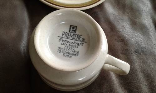 Vintage Premiere Potterskraft Lazy Daisies P6030 Japanese Stonewar Cup And Saucer