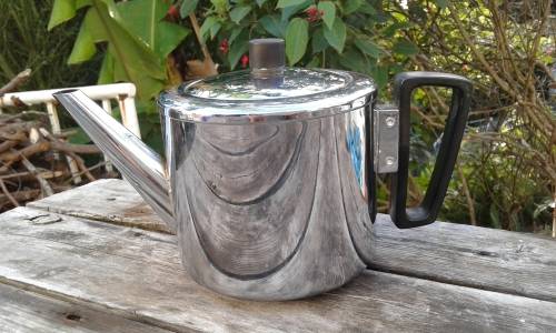 Antique Art Deco Bredemeijer Hilversum Stainless Steel Double Walled  Bakelite HandleTea Pot Holland