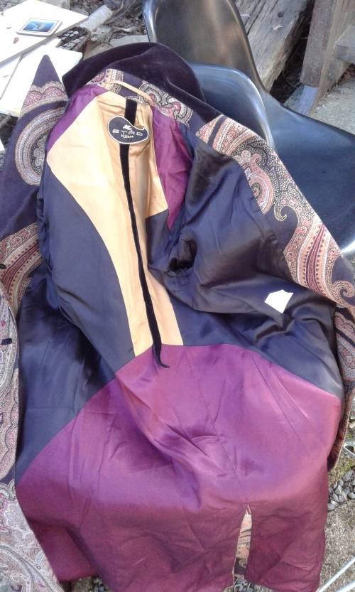 Exquisite Italian Designer  Coat By Etro Milano Paisley Pattern Size 10 Excellent Condition