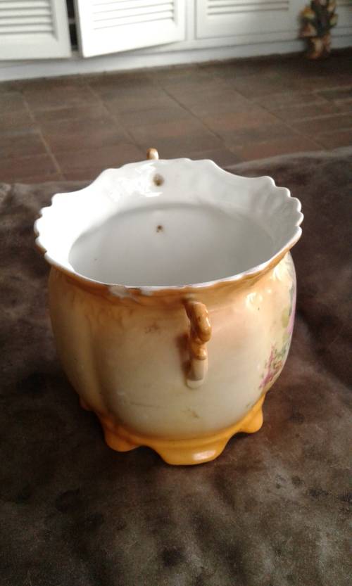 Antique Porcelain Cookie Jar With Rose Design