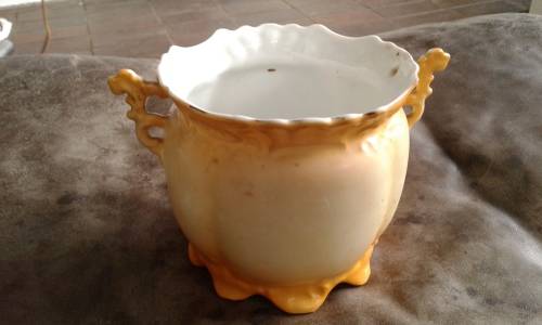 Antique Porcelain Cookie Jar With Rose Design