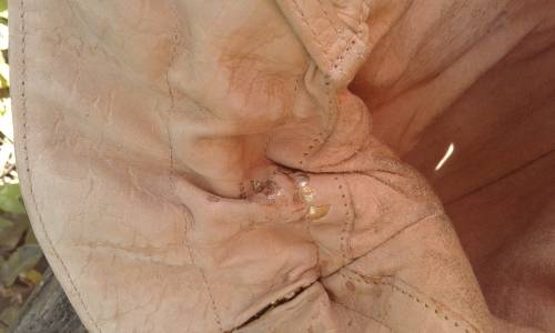 Vintage Genuine Beige African Buffalo Leather Handbag Bag