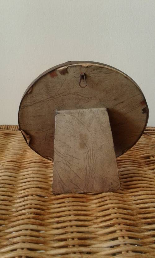 Antique Victorian Round Ornate Brass Picture Frame With Glass