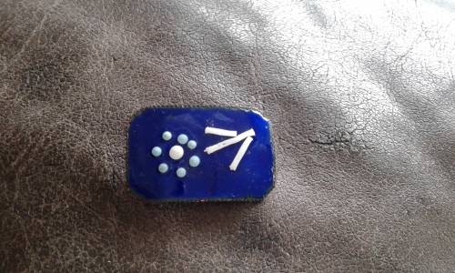 Vintage Mid Century Modern Deep Blue Enamel Flower Brooch