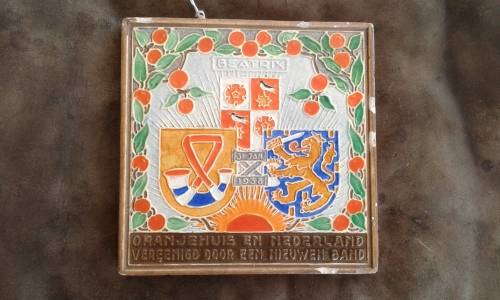 Very Rare Westraven Utrecht Connemara Porceleyne Fles Tile Queen Beatrix And House Of Orange 1938