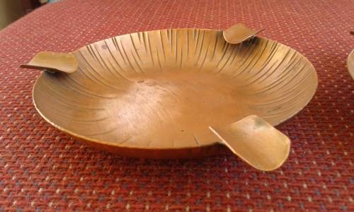 Two Vintage Mid Century Modern Copper Ash Trays