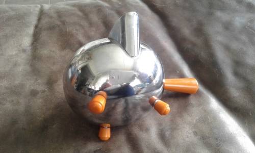 Vintage Mid Century Chrome Over Copper Milk Jug With Bakelite Feet And Handle Challenger