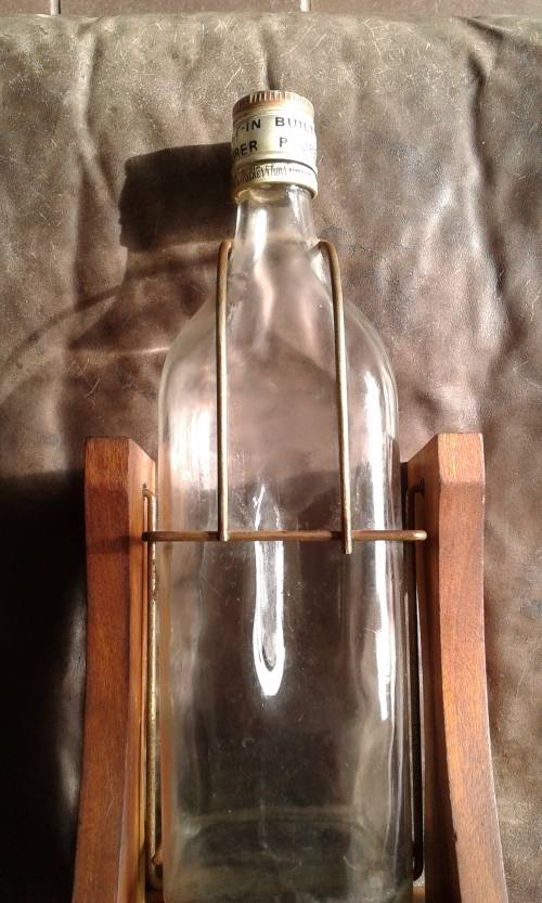 Rare Vintage 1 Gallon Johnny Walker 1960s Bottle With Built In Pourer Wooden Stand Original Lid