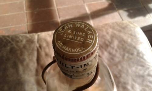 Rare Vintage 1 Gallon Johnny Walker 1960s Bottle With Built In Pourer Wooden Stand Original Lid