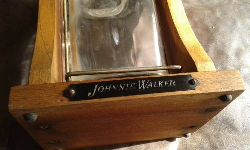 Rare Vintage 1 Gallon Johnny Walker 1960s Bottle With Built In Pourer Wooden Stand Original Lid