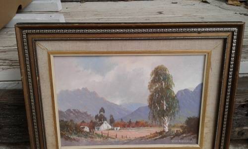 Brian Blakemore Farmhouse And Landscape Oil Painting Framed Signed Well Known Eastern Cape Artist