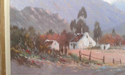 Brian Blakemore Farmhouse And Landscape Oil Painting Framed Signed Well Known Eastern Cape Artist