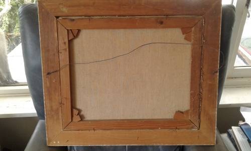 Landscape Lake Oil Painting By Well Known Dutch Painter Peter Cox In Mid Century Frame Marked