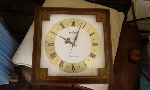 Rare Mid Century Vintage Aichi Tokei Aichron S Wooden Transistor Wall Clock Retro Japan