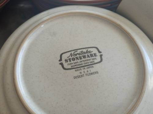 Rare Vintage NORITAKE `Desert Flowers` Stoneware Dinner Set Mid Century Modern Complete no 8341