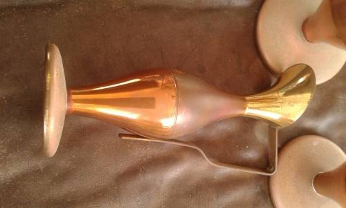 Vintage Mid Century Modern Set Of 3 Dovo Copper Brass Vases Urns Holland
