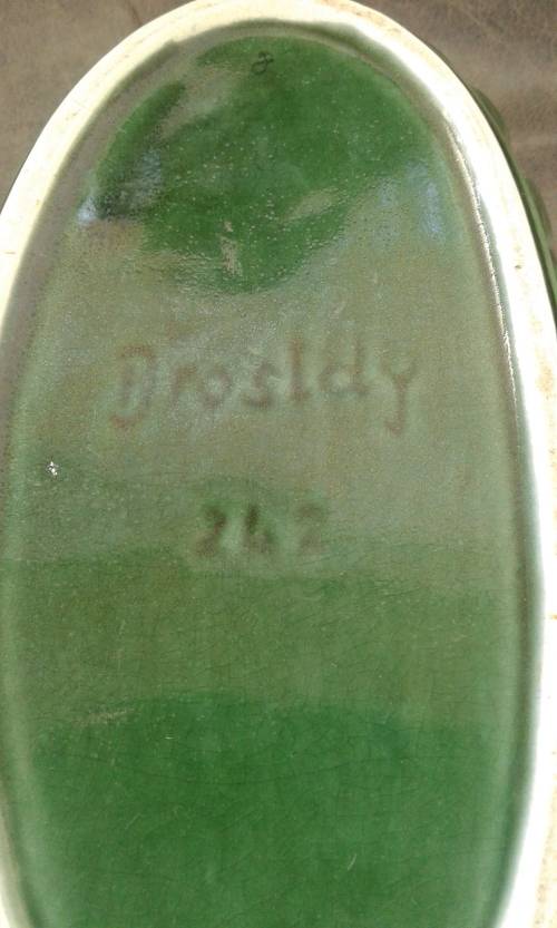 DROSTDY WARE Green Art Deco Planter Urn Vase Made In England 242