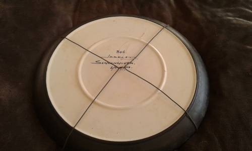 Large Rare Art Deco 1920s Schoonhoven Pottery Holland Handpainted Wall Plate Marked Signed