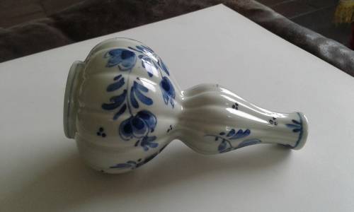 Rare Vintage Holland Afrika Lun V.N.S Royal Delft Blue Small Ocean Liner Table Vase 1930s