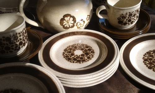 Vintage Mid Century Modern Staffordshire Kiln Craft Ironstone Tableware Coffee Tea Set