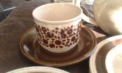 Vintage Mid Century Modern Staffordshire Kiln Craft Ironstone Tableware Coffee Tea Set