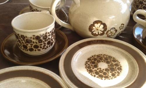 Vintage Mid Century Modern Staffordshire Kiln Craft Ironstone Tableware Coffee Tea Set
