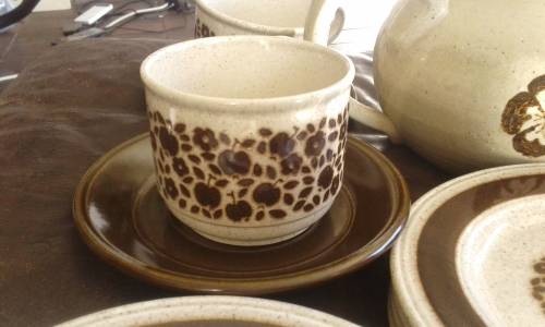 Vintage Mid Century Modern Staffordshire Kiln Craft Ironstone Tableware Coffee Tea Set