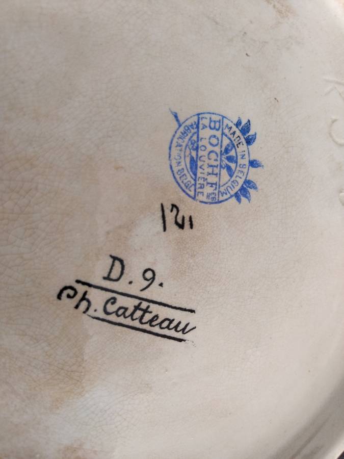 Amazing Art Deco Ceramic Boch La Louviere Charles Catteau D.9 Bowl Stand Wall Plate Belgium
