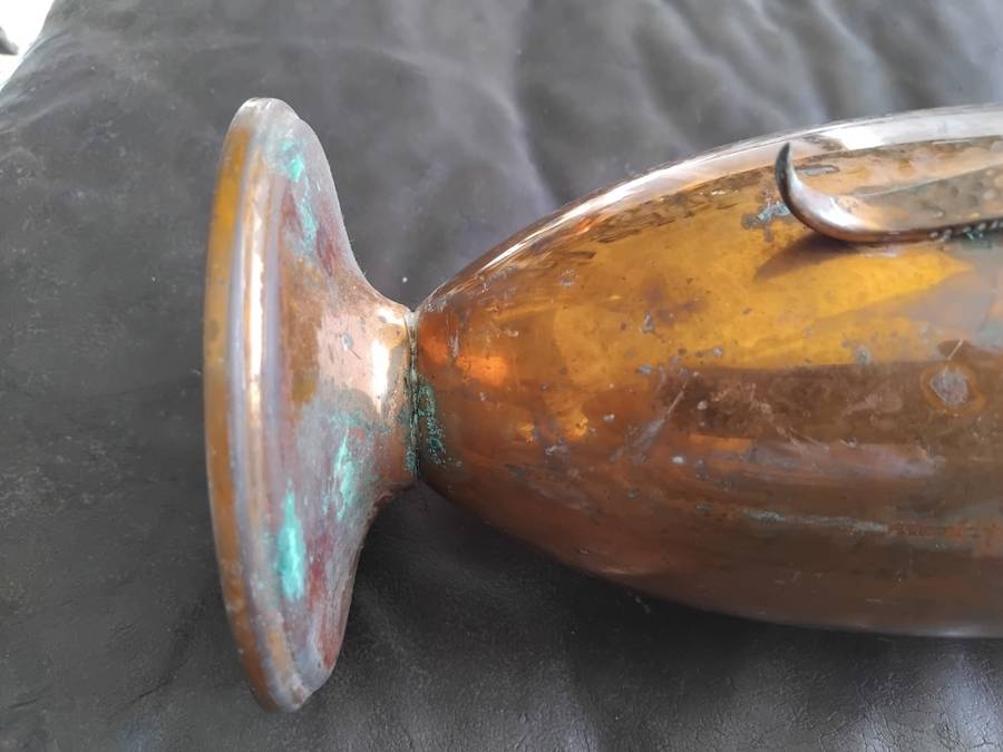 Vintage Large Mid Century Modern Copper Vase Amphora