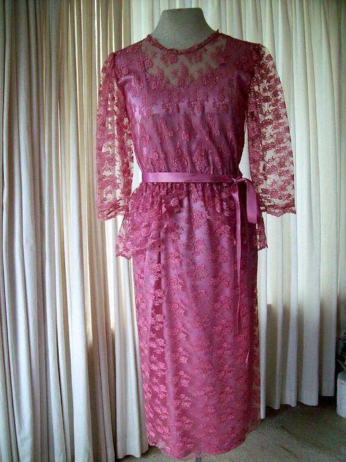 Cute1980 CINDERELLA DRESS made entirely from pink lace and satin