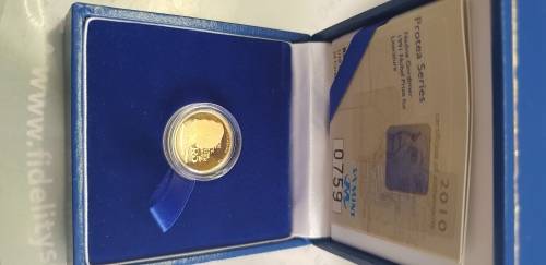 ONLY 1 ON BOB WOW WOW WOW!!1/10oz NADINE GORDIMER 24 CARAT GOLD COIN!!