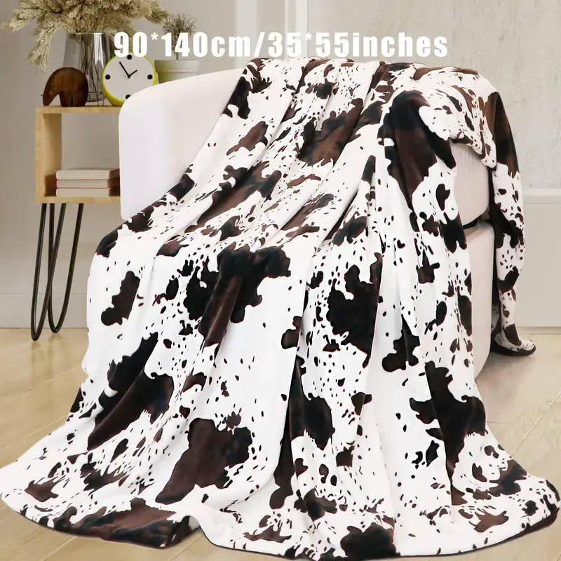 Soft and warm cow print blanket-plush