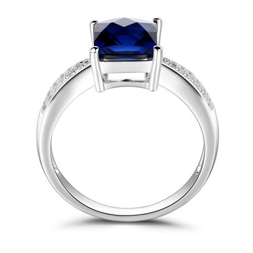 1.5 ct Blue Sapphire Split Ring in Silver